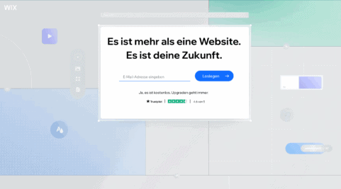 Der Wix-Editor mit einer KI-erstellten Startseite in der Bearbeitung