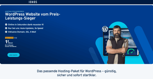 WordPress by IONOS mit verbundener eigener Domain